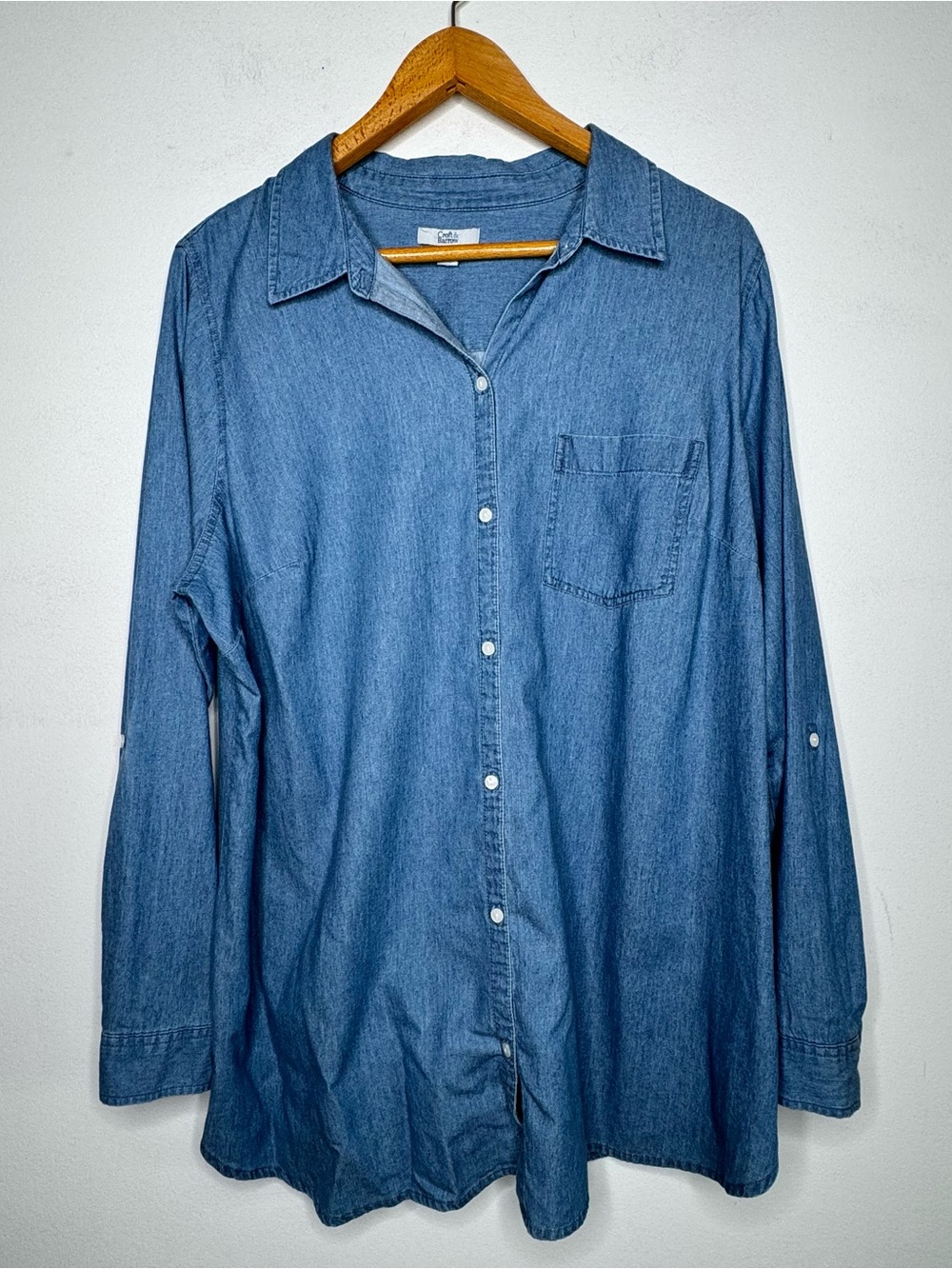 Croft & Barrow Chambray Button Down Shirt - Size 1X
